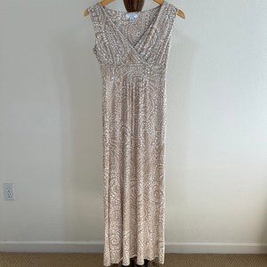 Charter Club Weekend Size P Paisley V-Neck Sleeveless Empire Waist Midi Dress